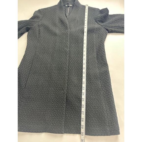 Eileen Fisher Size Petite Small Black Honeycomb High Mock Neck Overcoat Timeless - Picture 10 of 16
